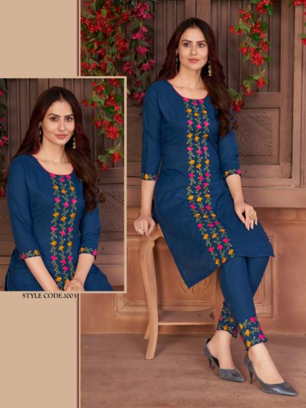 VFF Style 1001 Beautiful Cotton Kurti With Bottom